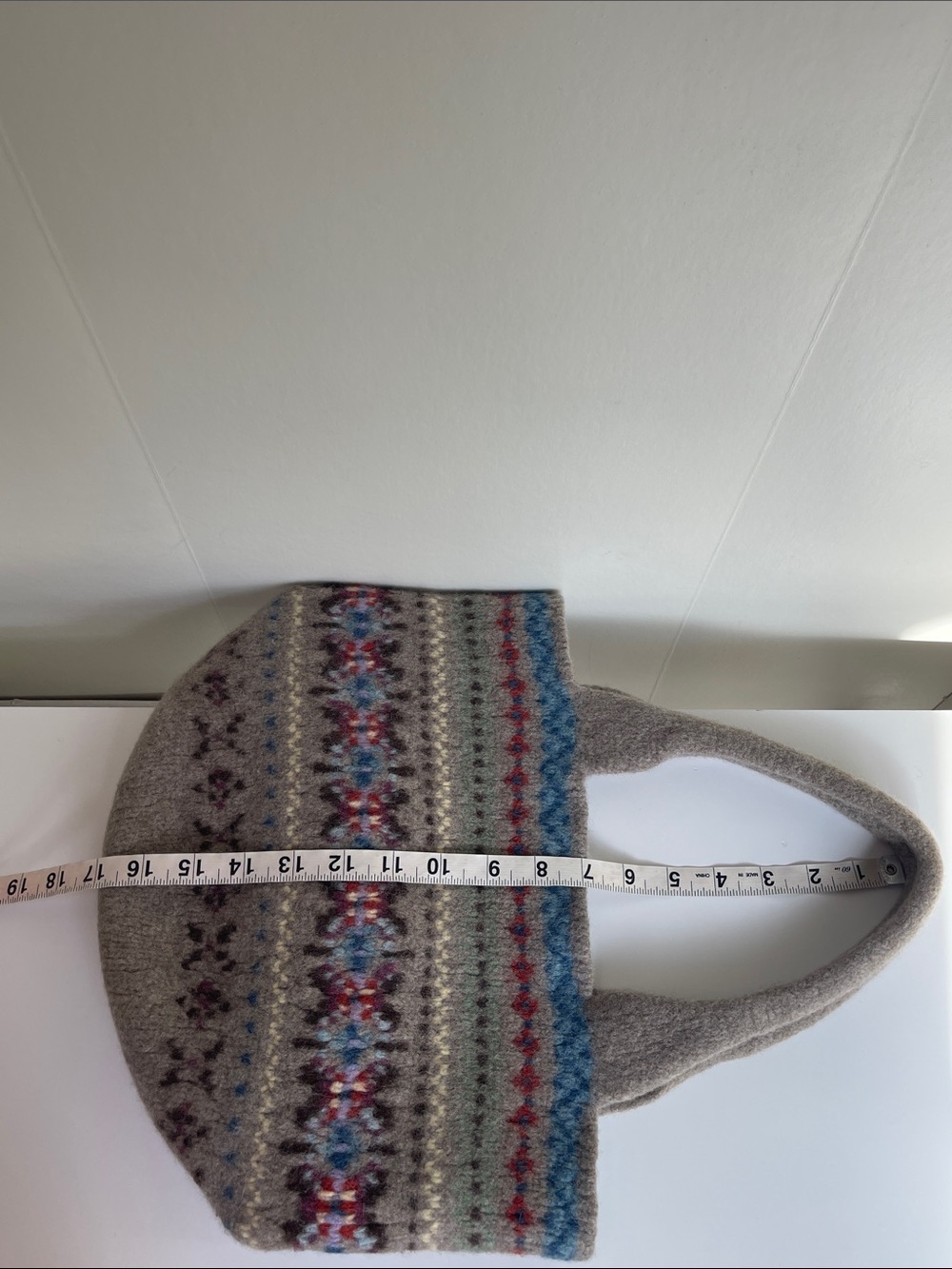 Rugby Ralph Lauren %100 Lamb Wool Classic Fair Isle Pattern Hand Knitted Bag - Picture 15 of 17